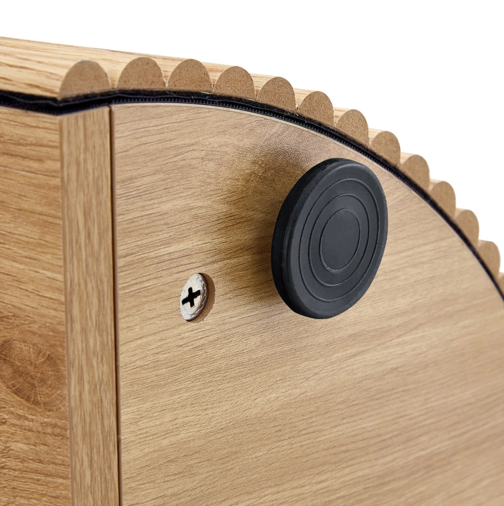 Tavolino da caffè 118x65x17 cm con cassetto e finitura scanalata in MDF naturale