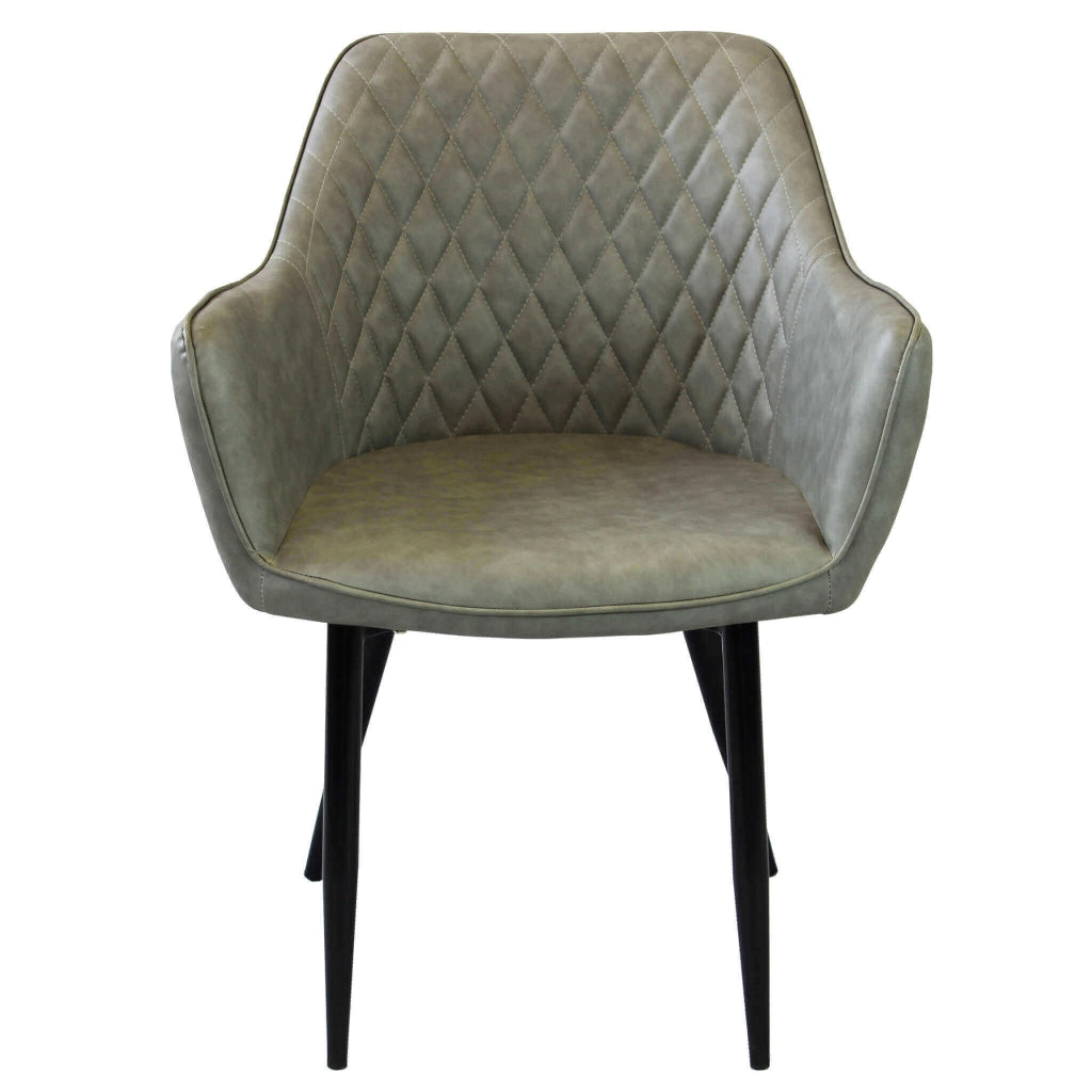 Poltrona per Sala da Pranzo in Ecopelle Metallo cm 48x62x83 - ROBIN