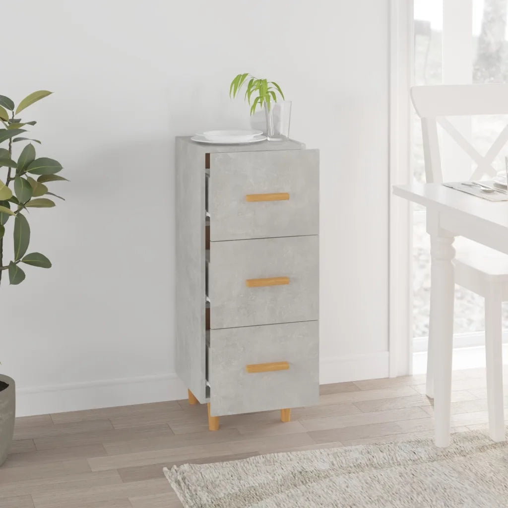 Credenza | Madia | Buffet da pranzo | Armadio da pranzo Grigio Cemento 34,5x34x90 cm in Legno Multistrato
