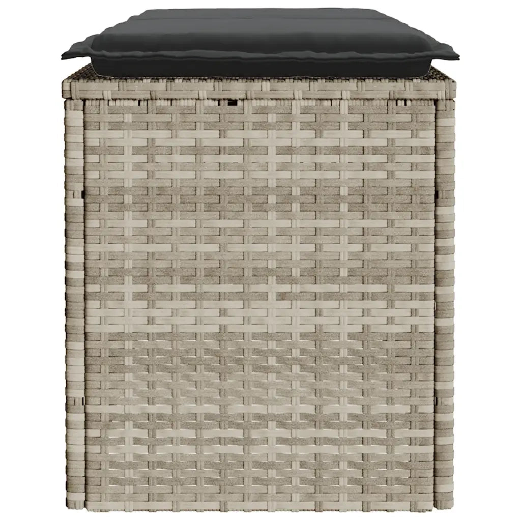 Panca da Giardino con Cuscino 110x40x44 cm in Polyrattan