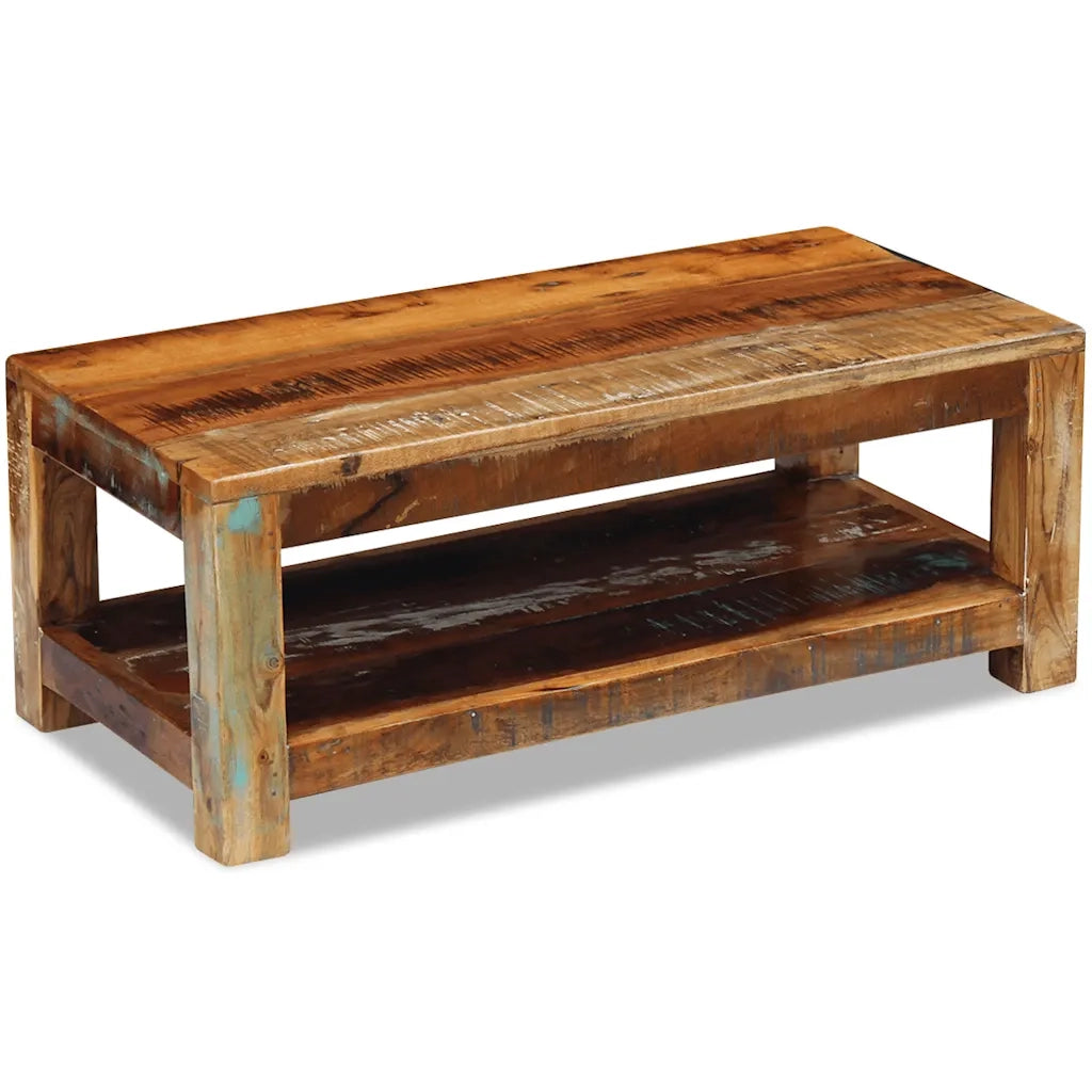 Tavolino da CaffÃ¨ in Legno Massello di Recupero 90x45x35 cm