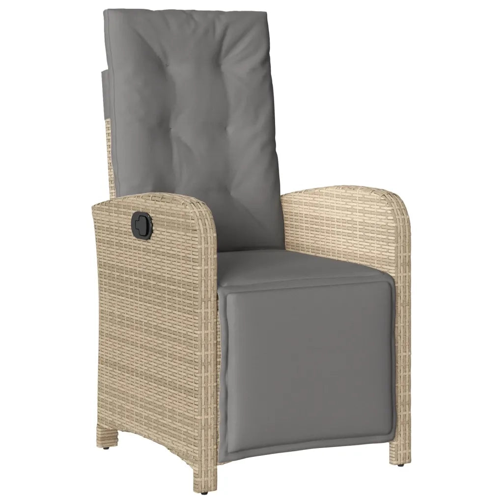 Set da Pranzo da Giardino 9 pz con Cuscini Beige in Polyrattancod mxl 90108