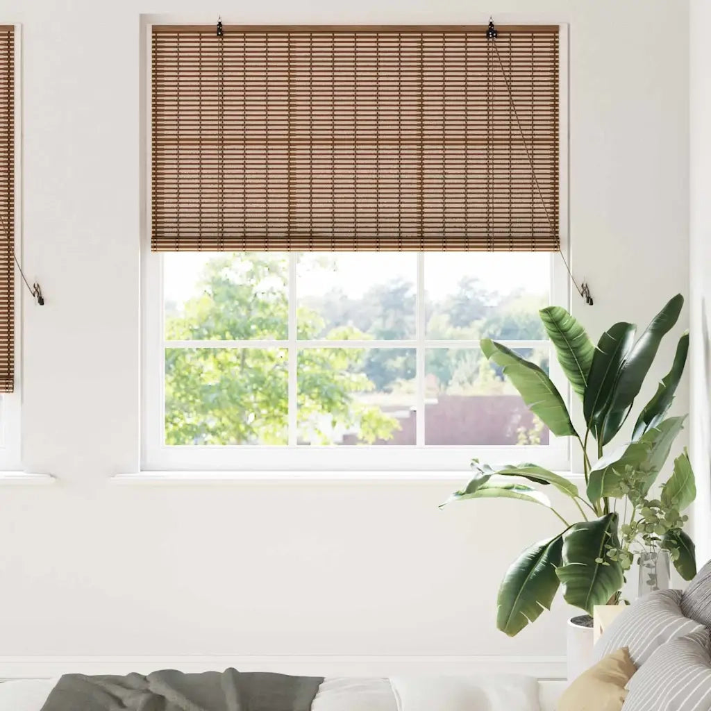 vidaXL Tenda per Finestra con tende Marrone 150 x 220 cm Bambù