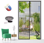 Veloce schermo magnetico per porte - insetticida - 1 pezzo - nero - 70 x 200 cm