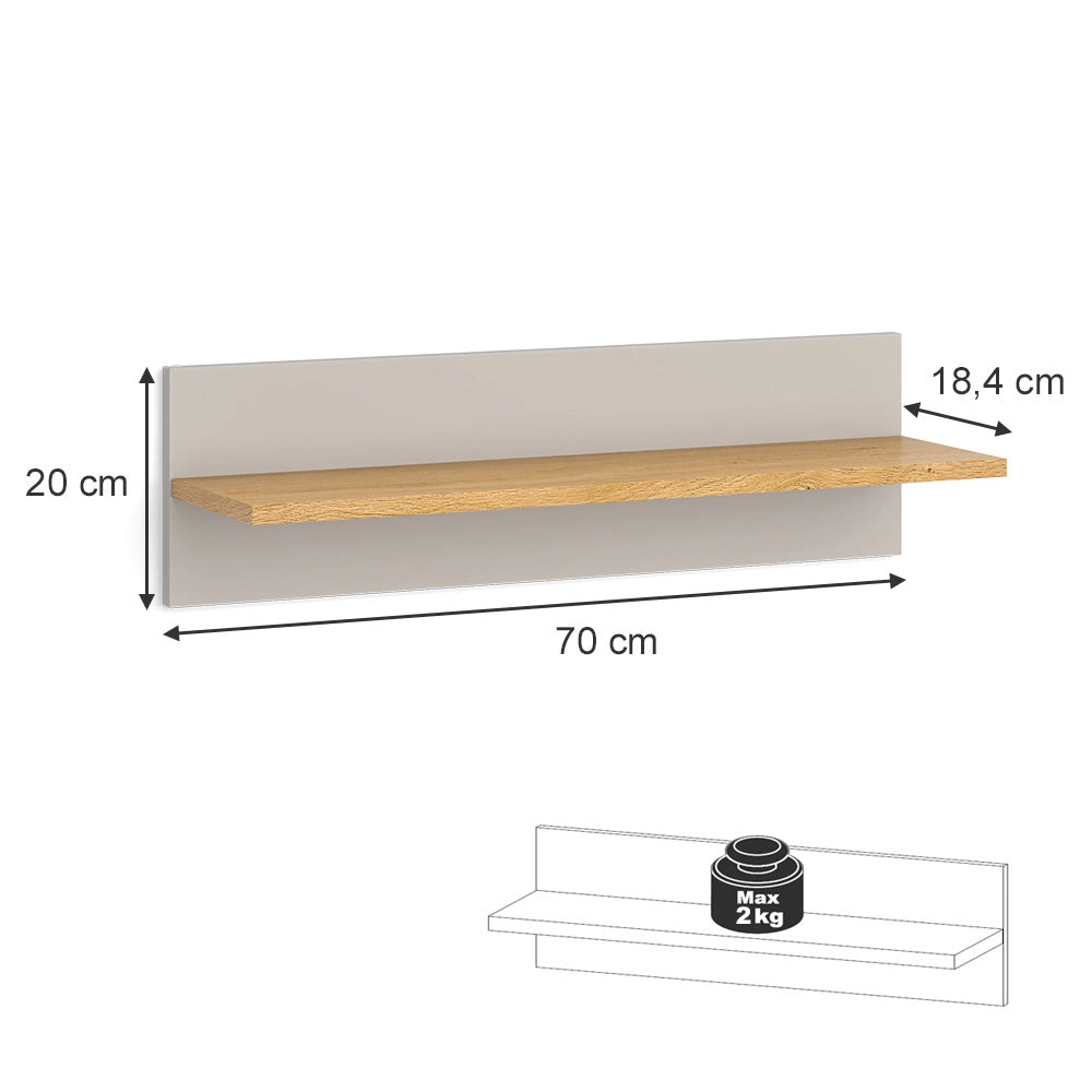 Vitalispa Scaffale a muro Cashmere/Artigianale 70 x 20 cm