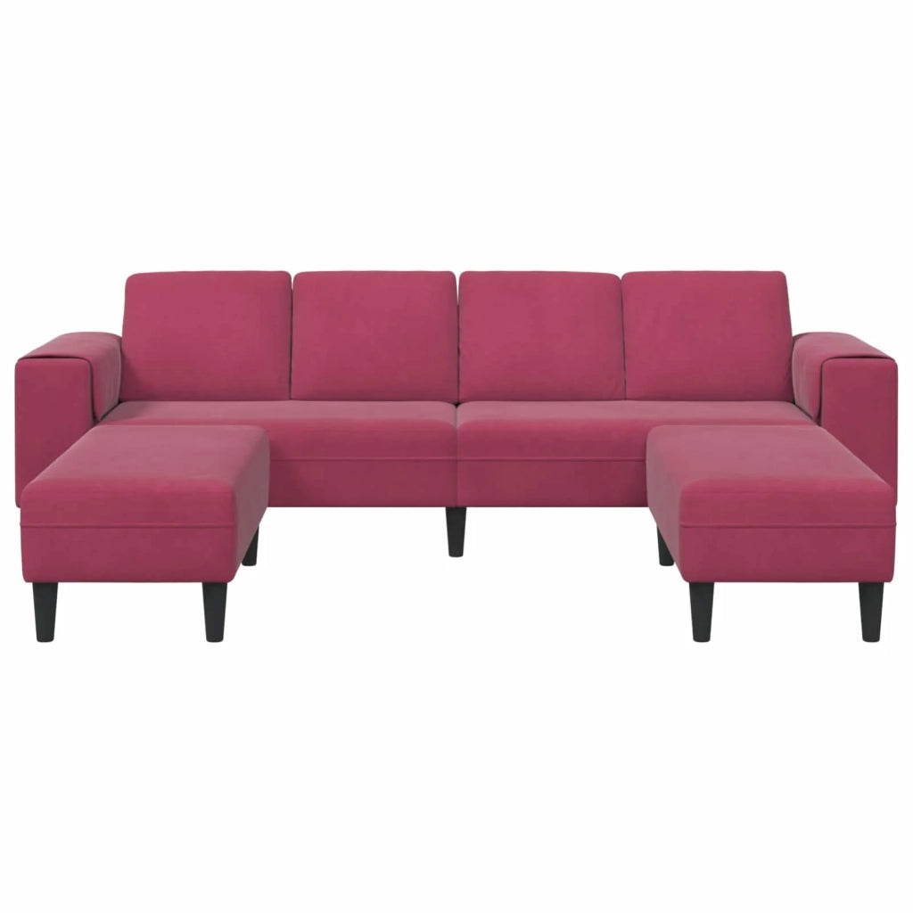 Divano per Soggiorno 3 pcs Rosso Vino 250 x 188 x 76 cm 3335126