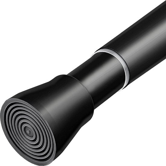 Douchegordijn rail senza perforazione - Maniglia di doccia telescopica estendibile - Montaggio facile - Per cabine da bagno e armadi cucina - 110-200 cm - Maniglia di doccia estendibile in nero