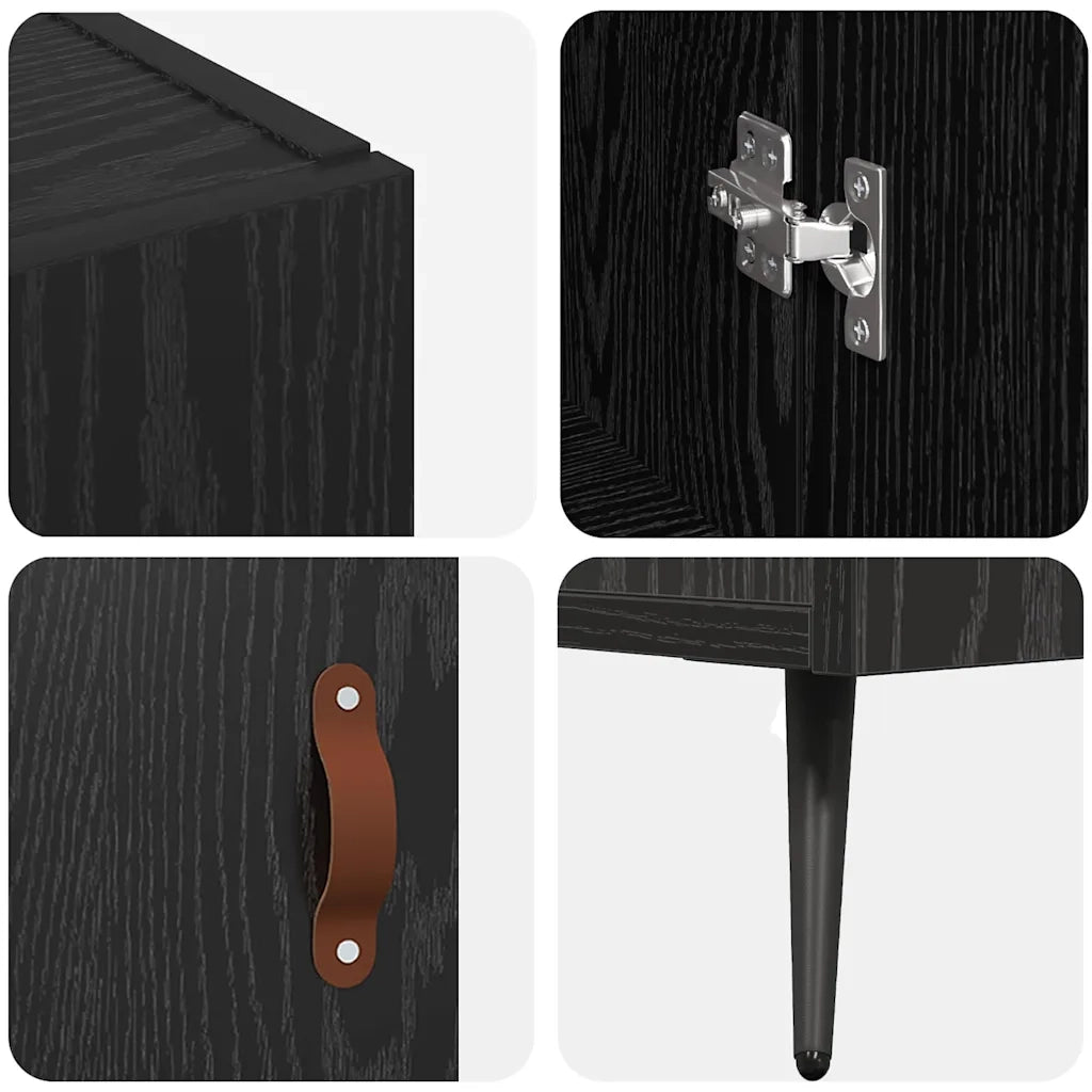 Credenza-Buffet-Armadio da cucina Rovere Nero 89,5 x 34 x 80 cm Legno multistrato