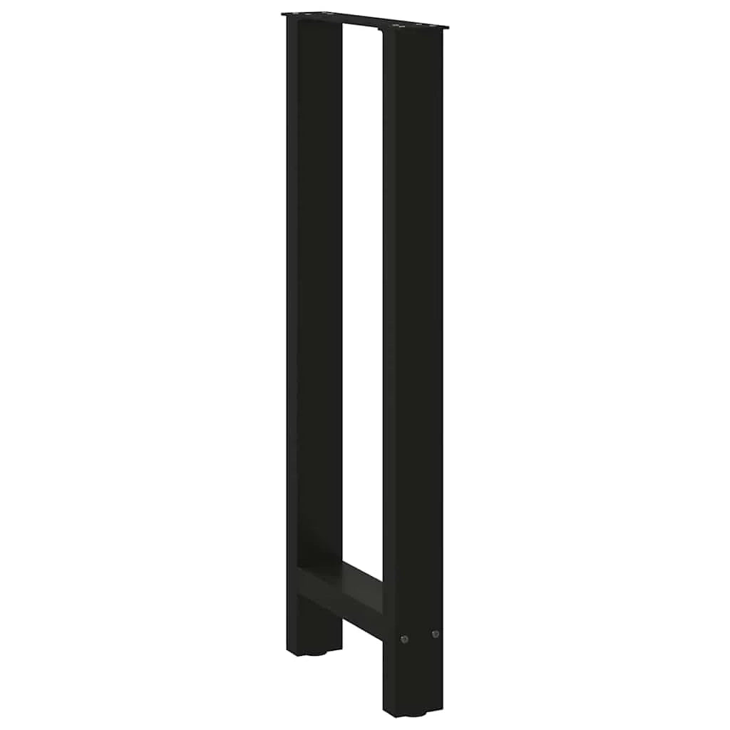 Set di 2 gambe per tavolo da bar moderno 40 x 100 cm con piedini regolabili in acciaio nero 02_0057576