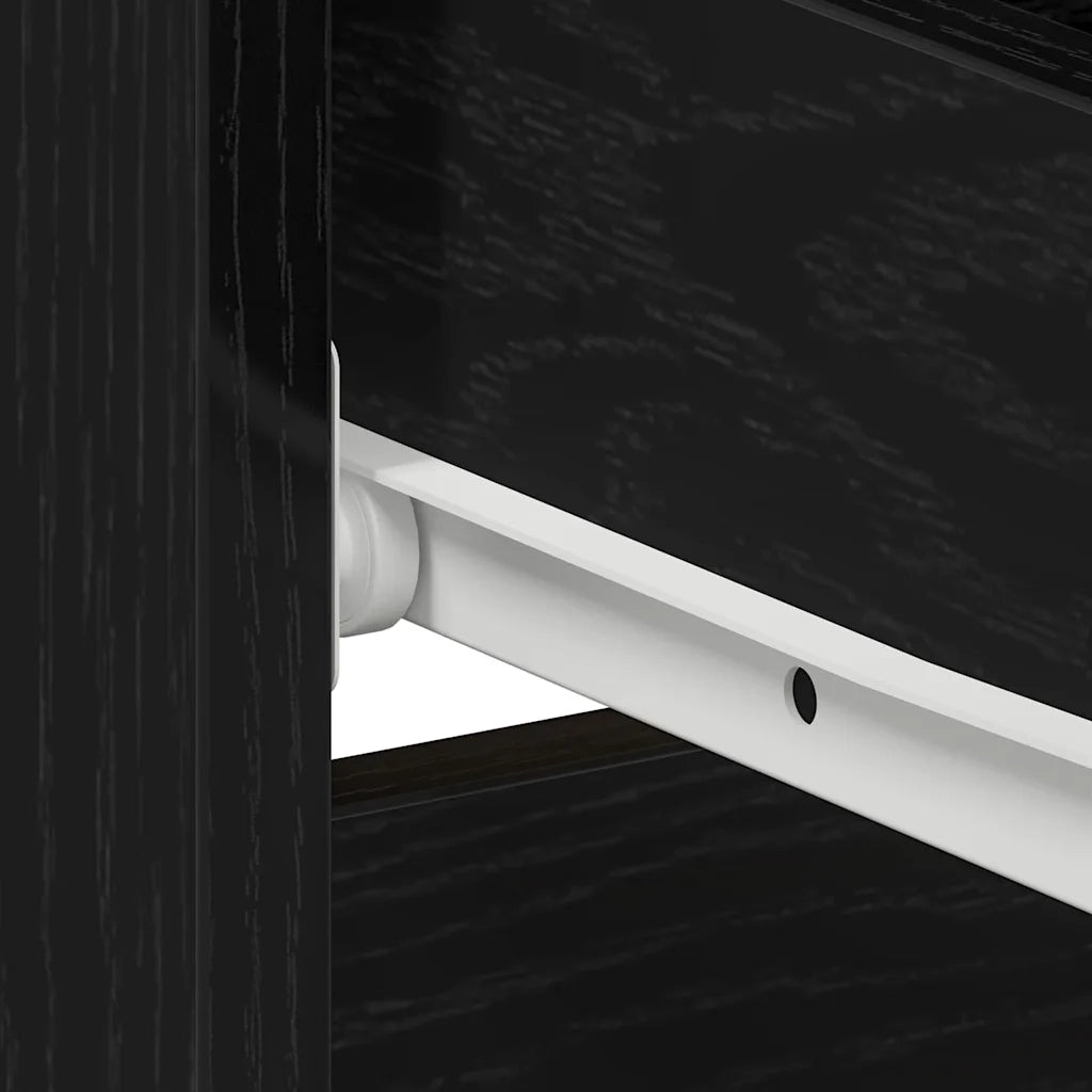 Comodino | Armadio da Notte | Mobiletto da notte con cassetto Rovere Nero 50 x 40 x 43,5 cm