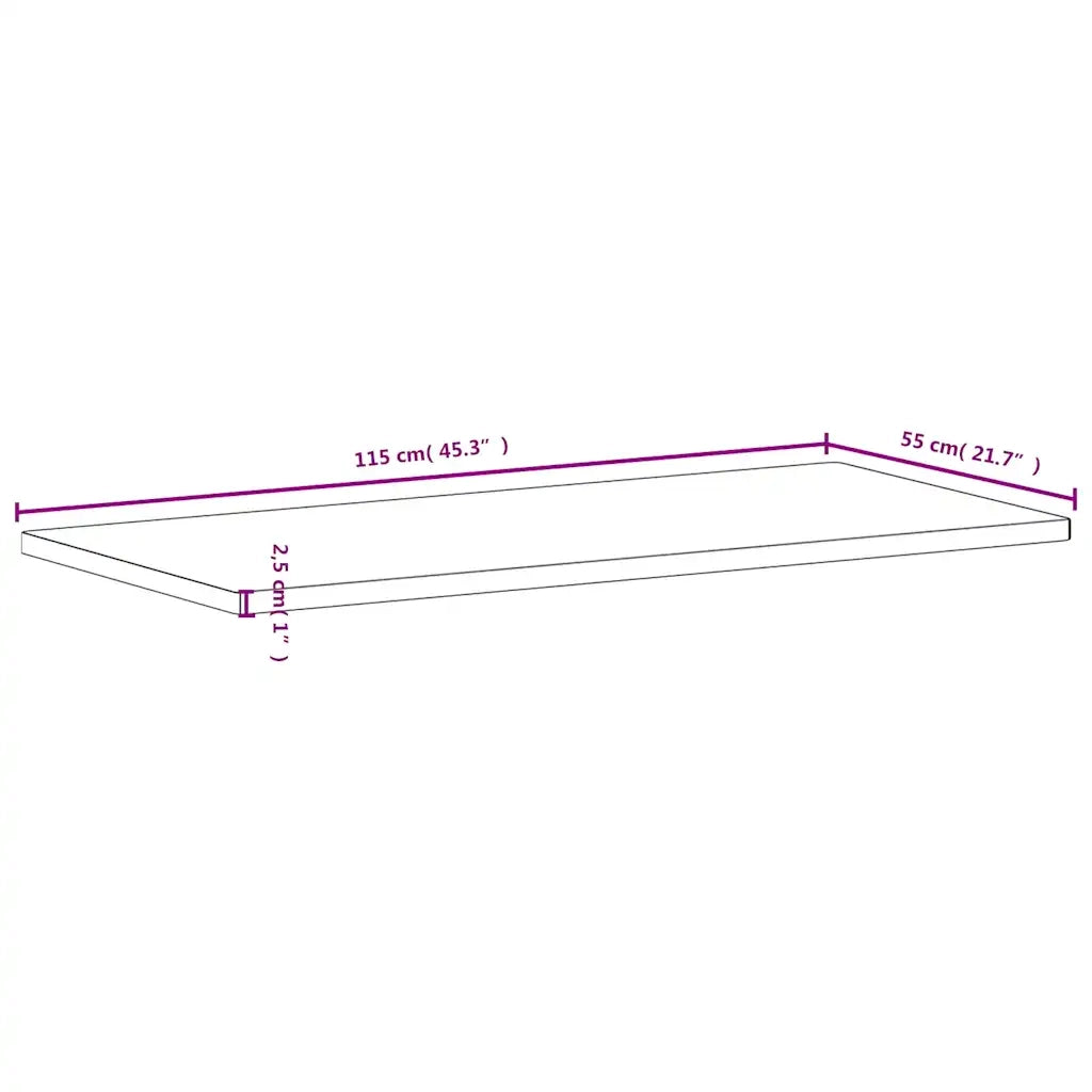 Piano Scrivania 115x55x2,5 cm in Legno Massello di Faggio 356094