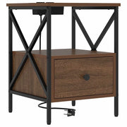 Comodino | Armadio da Notte | Mobiletto da notte Rovere Marrone 41,5 x 40,5 x 55 cm