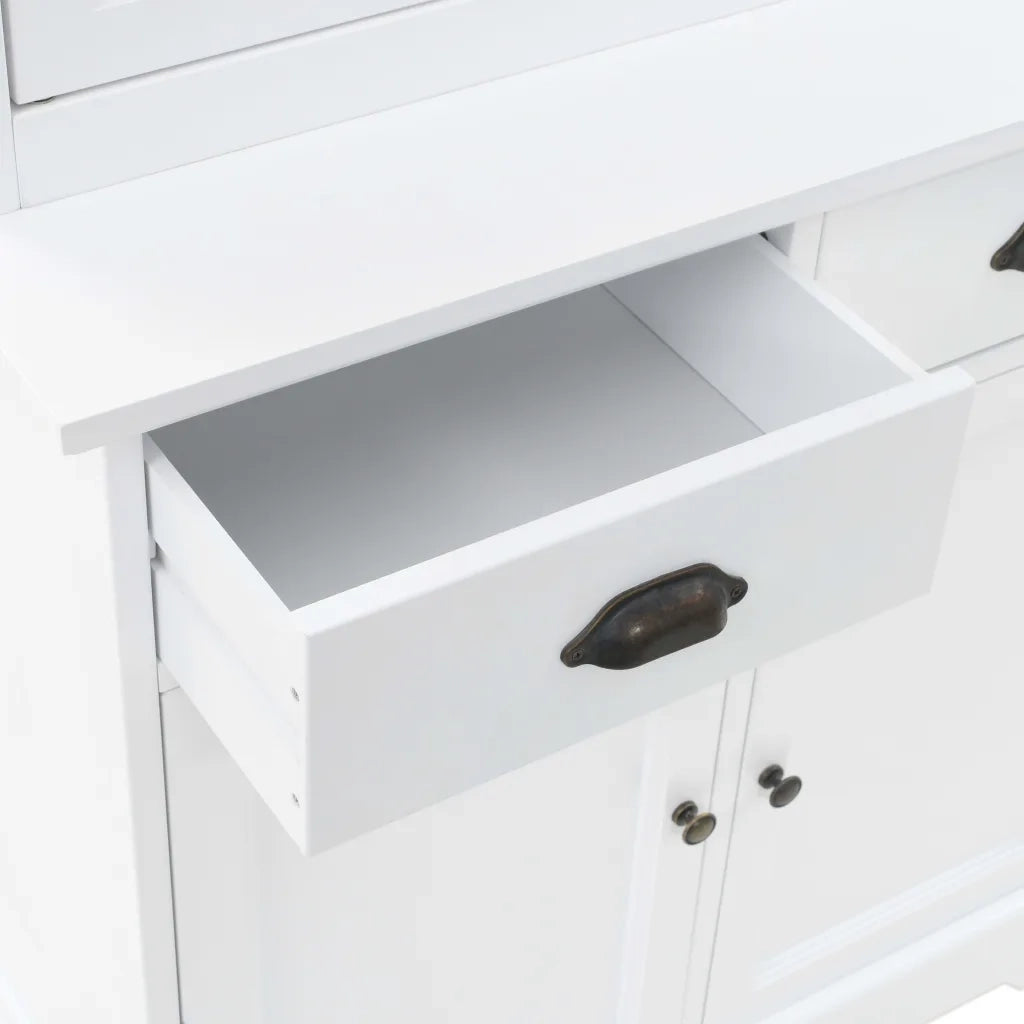 Credenza con Alzata 4 Ante in MDF e Legno di Pino 80x40x180 cm cod mxl 39803