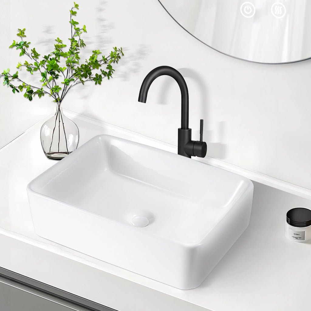 ZMH Lavabo bianco 48x37x13,5cm Ceramica per WC ospiti
