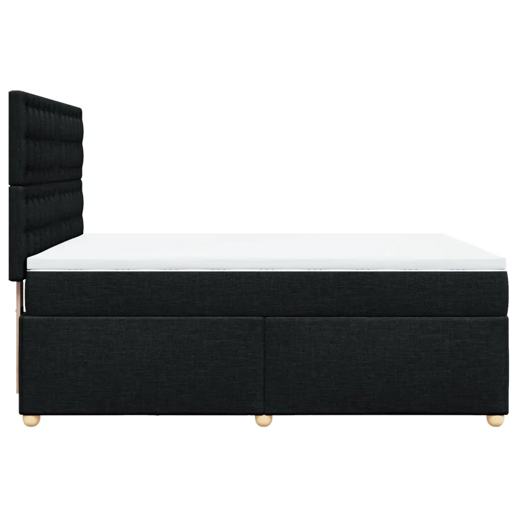 Giroletto a Molle con Materasso Nero 140x200 cm in Tessuto 3291319