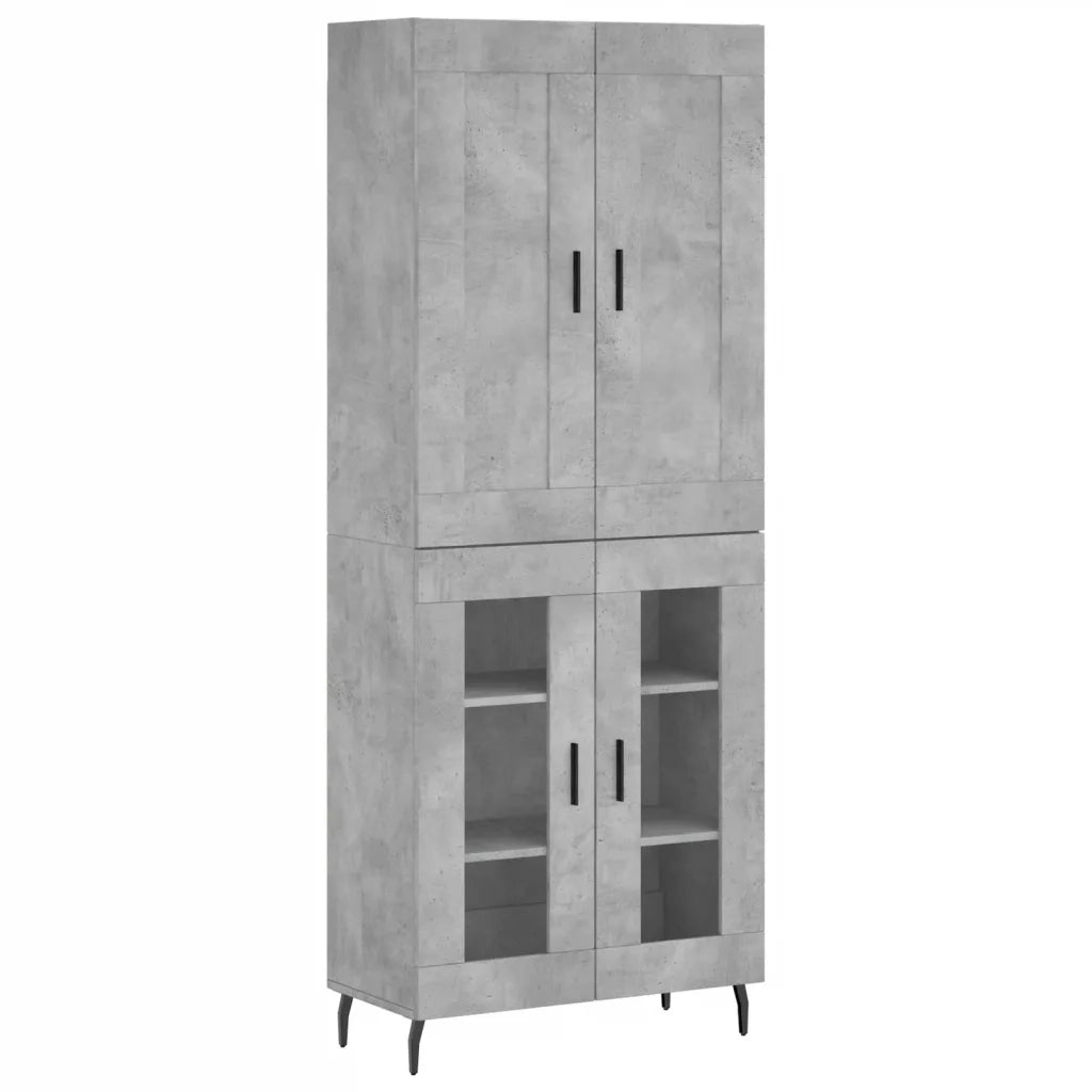 Credenza Grigio Cemento 69,5x34x180 cm in Legno Multistrato 3199637