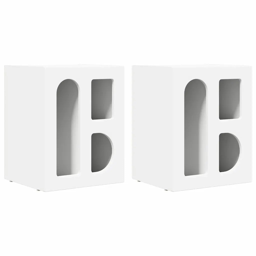 Comodino 2 pcs Bianco 40 x 35 x 50 cm Legno multistrato