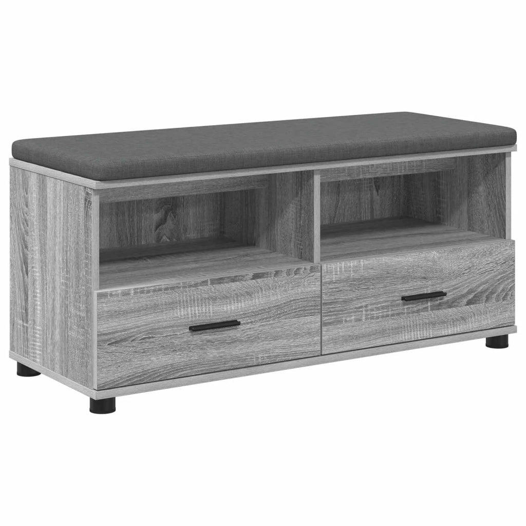 Panca per ingresso con cuscino-Sgabello-Panca da Corridoio Grigio Sonoma 100 x 38 x 46 cm 576399