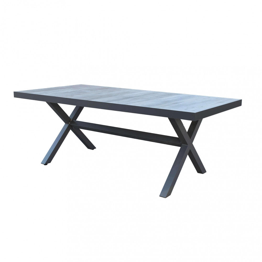 Tavolo Mackay 200x100x75 h cm in Alluminio Antracite