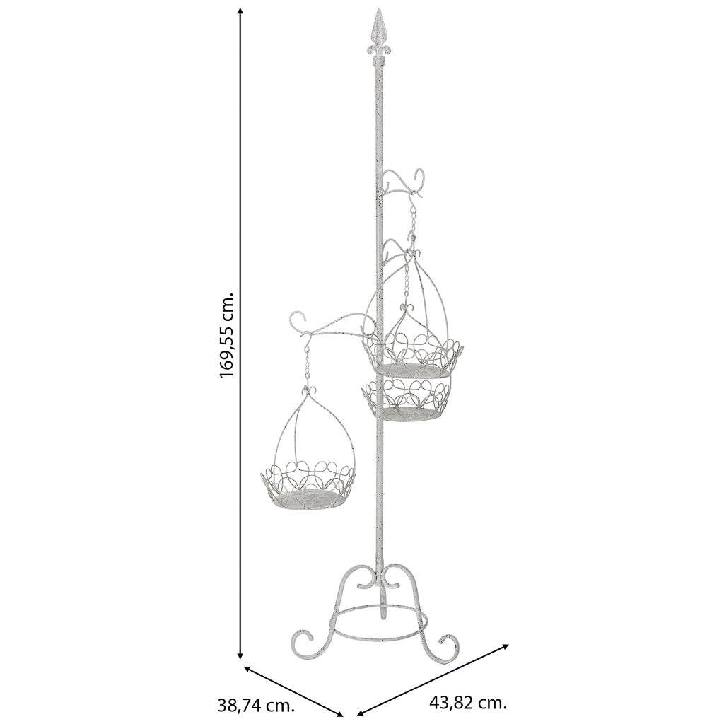 Portavasi in metallo per 3 vasi 43,82x38,74x169,55h cm