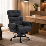 SEDIA UFFICIO Girevole Reclinabile con Poggiapiedi 80x77x108-116 cm Grigio Scuro