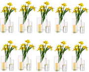 Set di Vasi in Vetro per Decorazione di Tavola: 30 Vasi in Vetro per Decorazione di Tavola per Matrimonio, Grande Set di Vasi in Vetro per Candelabri in Vetro, Set di Vasi in Vetro Cilindrico per Decorazione di Sala da Pranzo per Matrimonio, 10/15/20cm