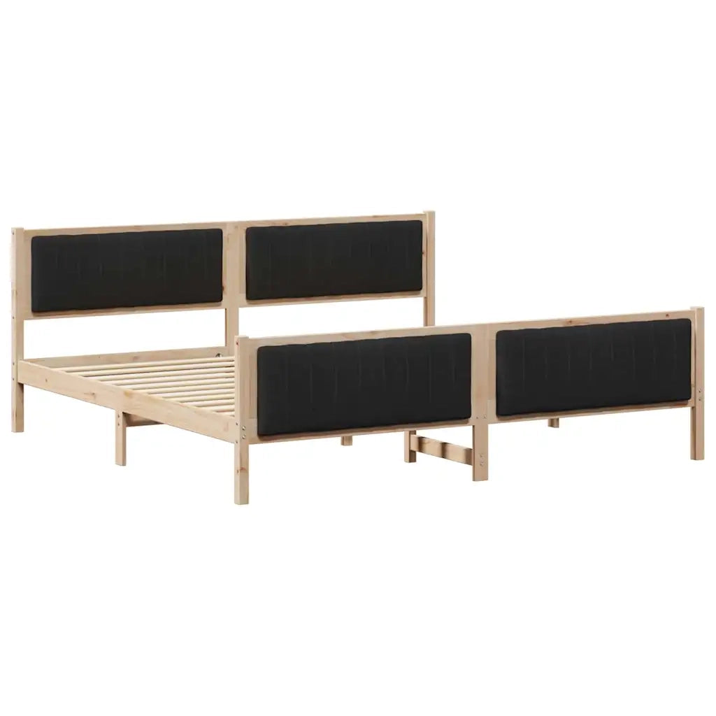Struttura del letto con testiera-Giroletto con Testiera Marrone e nero 200 x 200 cm 755789