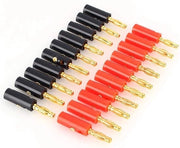 10 x Banana Pluggi Rossi - Adattatore di Cavo Audio - Connettori Femmina per Cavi Altoparlanti - 3mm di Diametro - Audio Radio