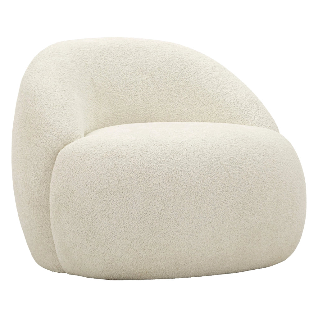 Poltroncina Nubra, Poltrona Rivestimento in Tessuto Bouclè, 80x56x83h cm Bianco