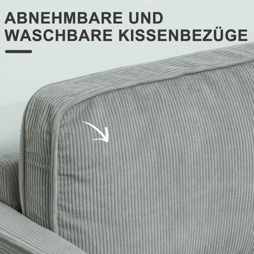 Divano 2 posti con contenitore e gambe in legno ¨C zephmum ¨C 117x63x79 cm grigio chiaro