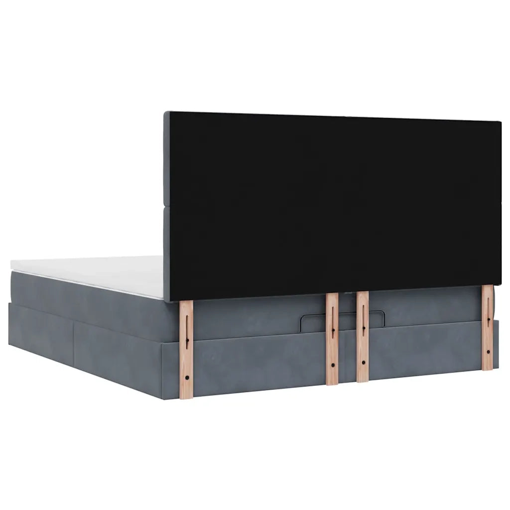 vidaXL Struttura Letto Pouf con Materassi 180x200 cm Velluto