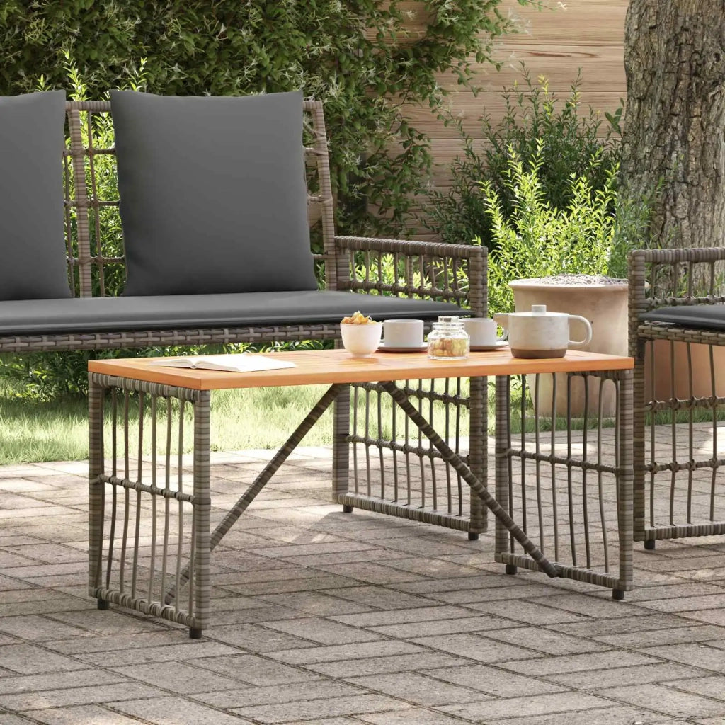 Tavolo da Esterno Grigio 80 x 40 x 40 cm Acciaio e Polyrattan 42025147