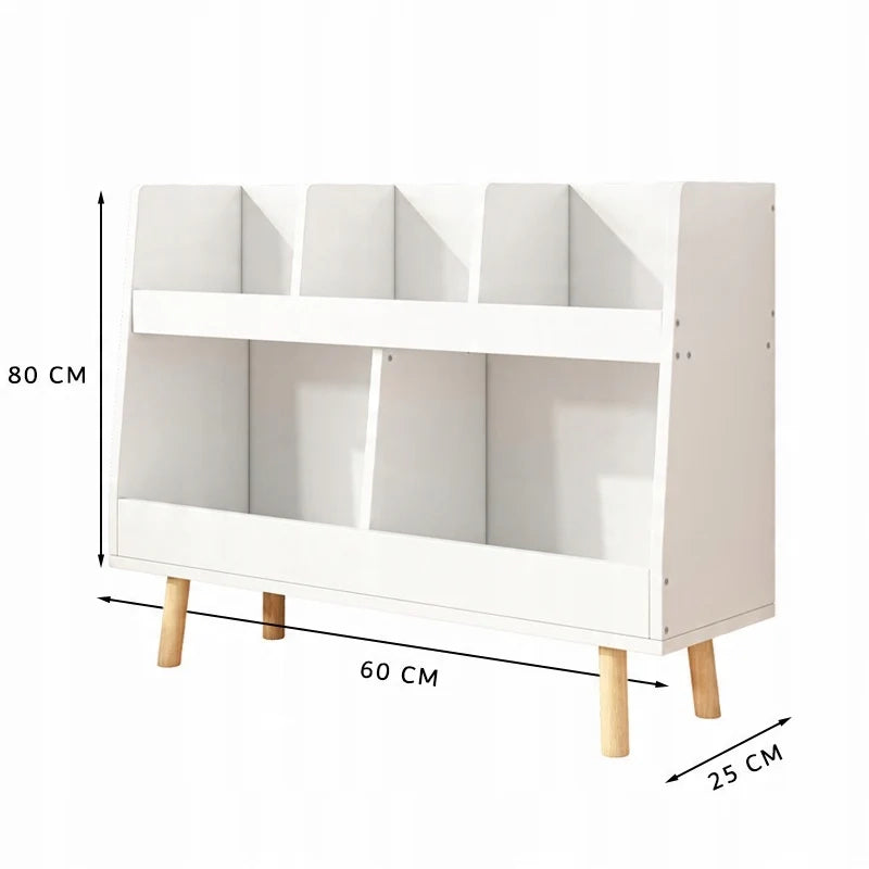 Libreria 60x25x80 cm in finitura bianca, ideale per ogni ambiente.