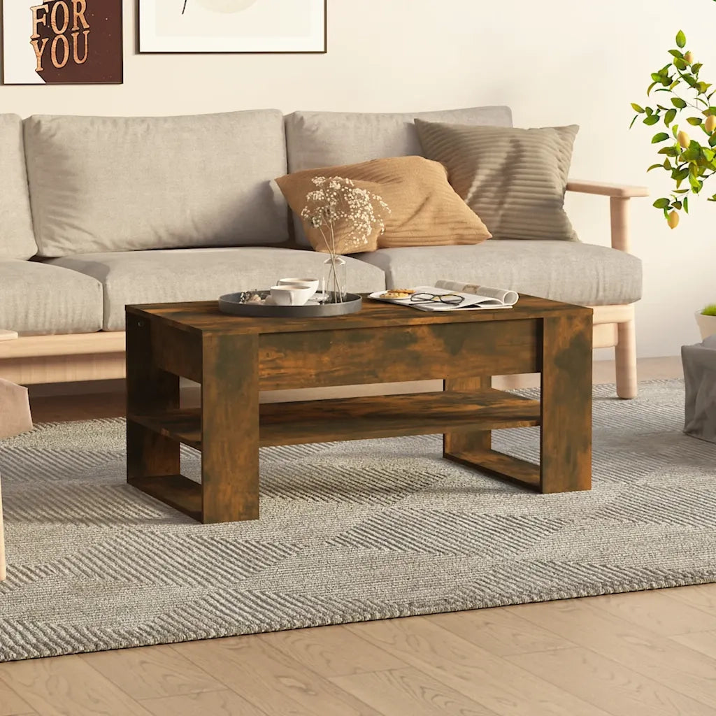 Tavolino da salotto | Tavolino da caff¨¨ | Tavolino da Soggiorno Rovere Fumo 102x55x45 cm Legno Multistrato