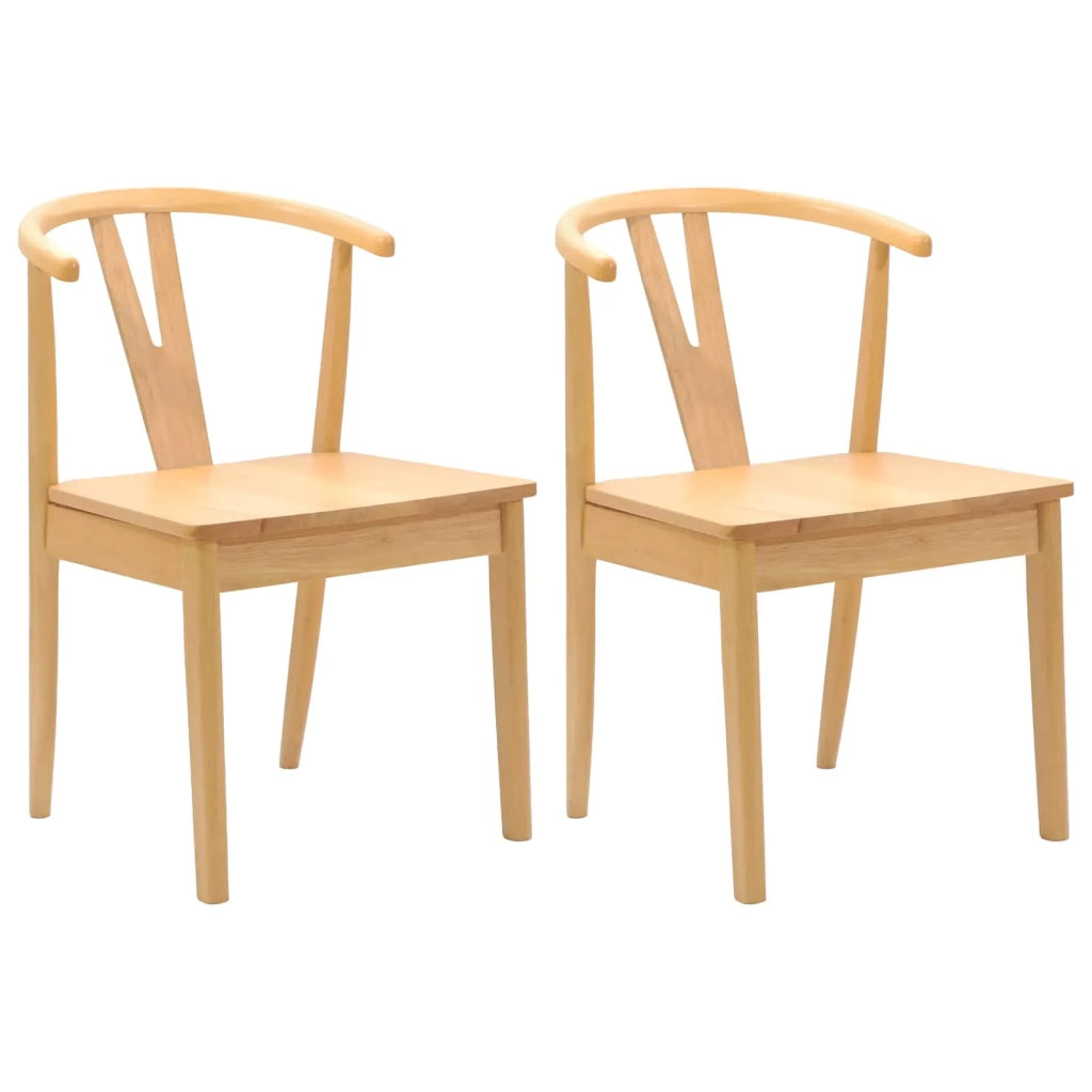 Sedia da pranzo 2 pz | Sedie da cucina Naturale Legno di gomma solido