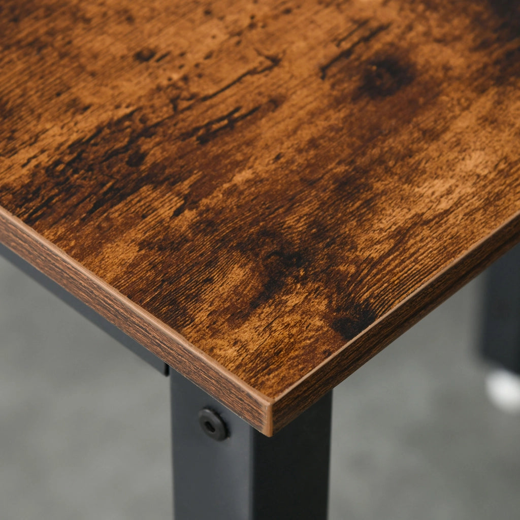 Tavolo da pranzo pieghevole ¨C zephmum ¨C in metallo e legno, marrone, 120x60x75 cm
