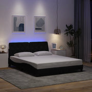 Giroletto con LED senza Materasso Nero 160x200 cm in Tessuto 3310680