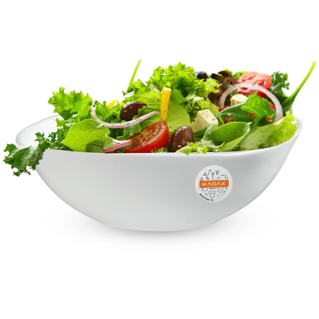 Ciotola in vetro KADAX per insalata, snack, insalata, 16 cm, ciotola per zuppa, bianca