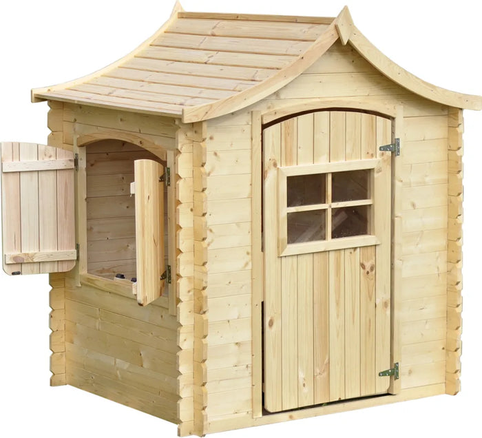 Casetta legno per bambini CON PAVIMENTI -  L112xL146xA152cm/ 1,1m2 - Timbela M550