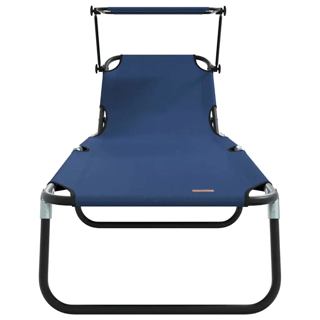 Lettino Prendisole | Sdraio da giardino | Lettino da sole pieghevole Blu 190 x 57 x 81 cm Oxford