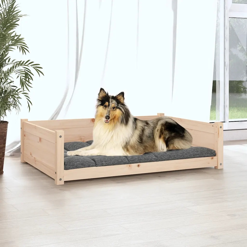 Cuccia per Cani 95,5x65,5x28 cm in Legno Massello di Pino 821457
