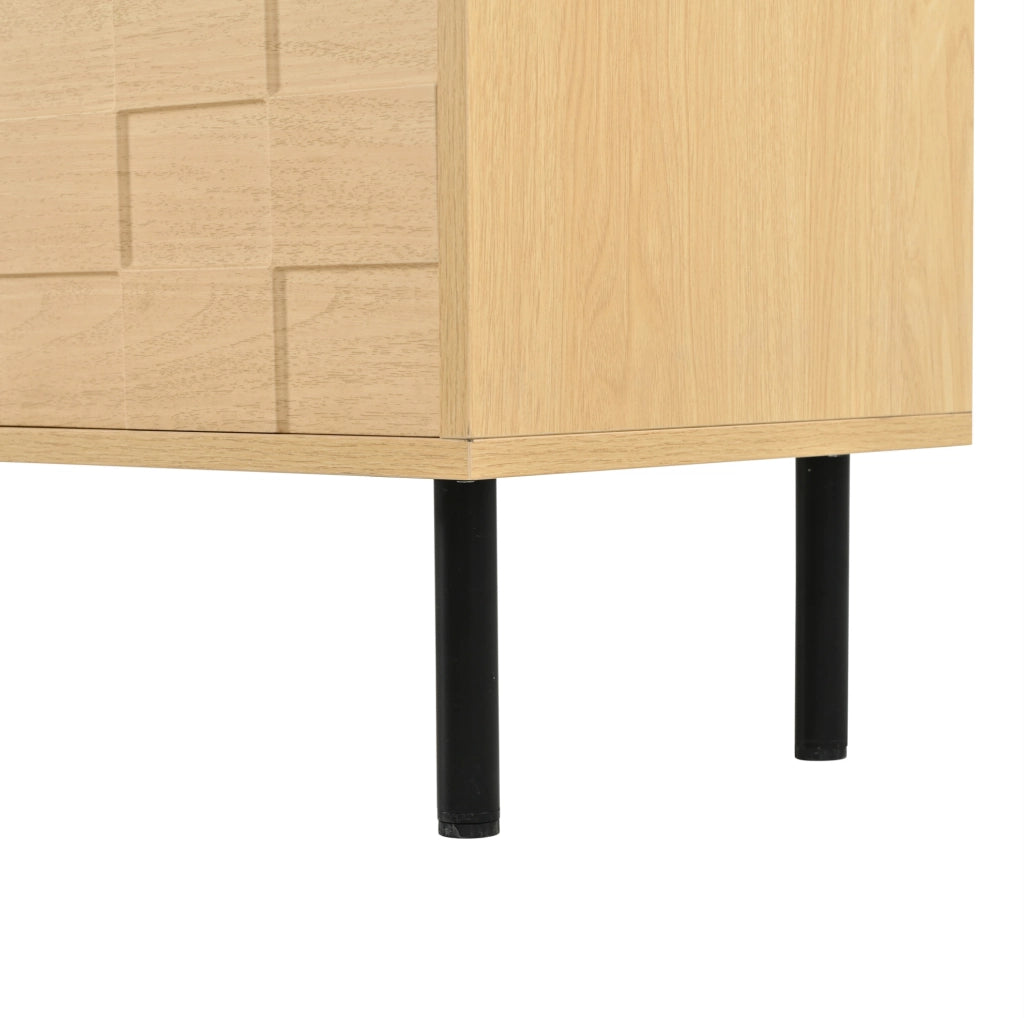 Mobile TV 200x35x44.5 cm con 2 cassetti; 2 ante e 2 vani aperti in MDF e truciolato naturale