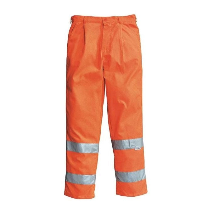 Neri Pantalone Alta Visibilita' Bande Riflettenti 3M EN 471 DPI II Cotone Poliestere colore Arancio