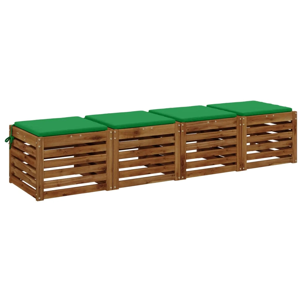 Cuscini per Sedia in 4 Pezzi SOEST 4 pz 100% Poliestere Verde 944431