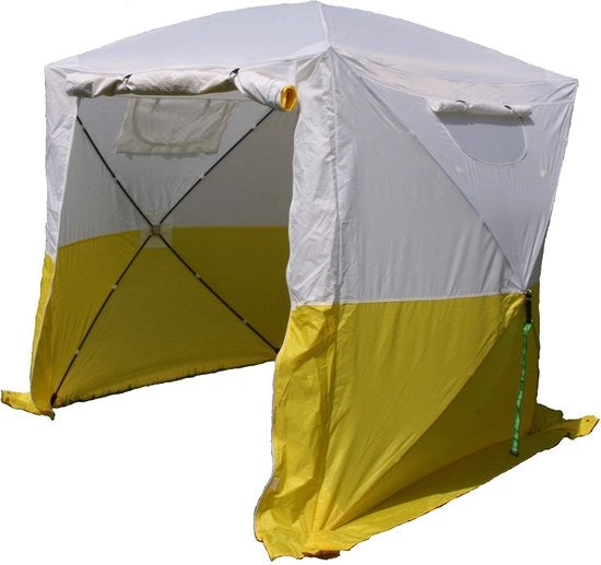 Tenda di montaggio con grande apertura di accesso - Tenda di lavoro 3x3 - Tenda da costruzione - Protezione da condizioni meteorologiche - Protezione da pioggia - Montaggio rapido in 30 secondi