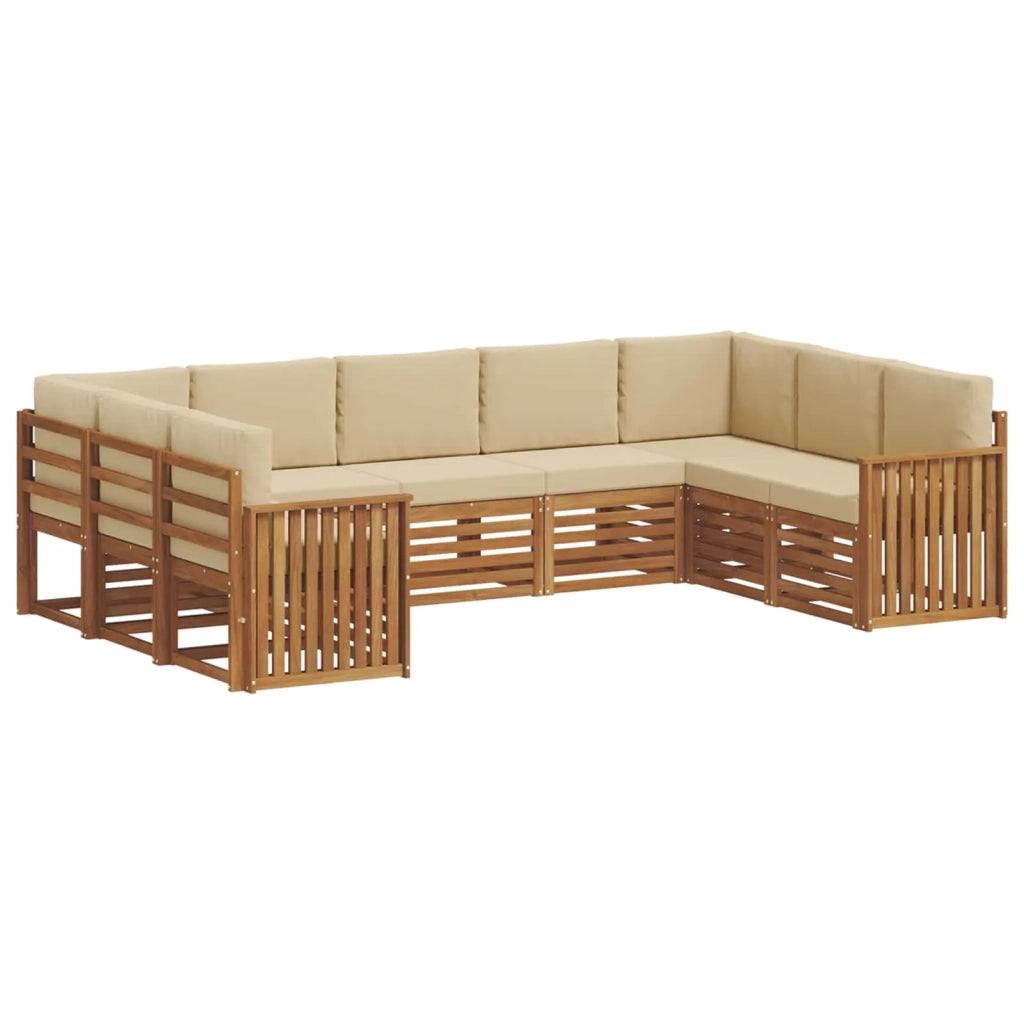 Set divano sezionale con cuscino 9 pcs Naturale e Beige