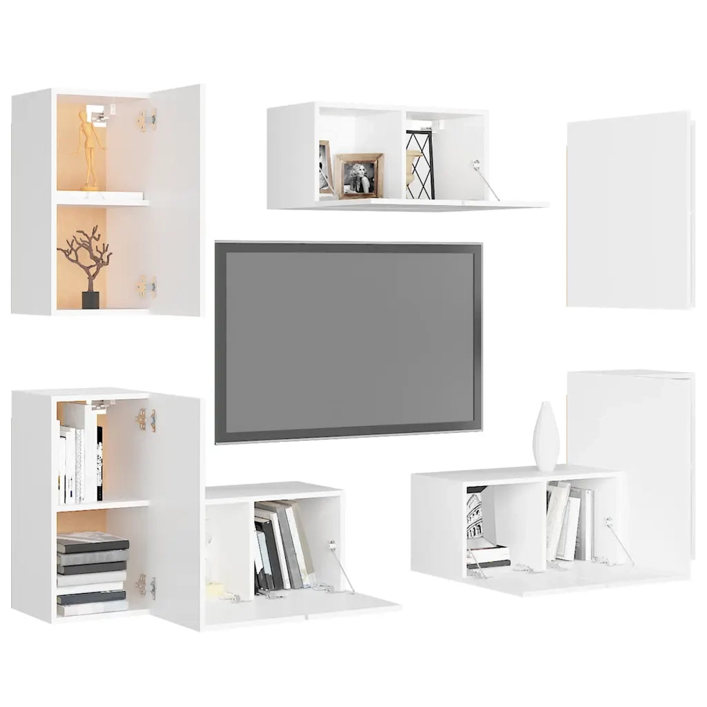 Set Mobile TV 7 pz Bianco in Truciolato cod mxl 33889