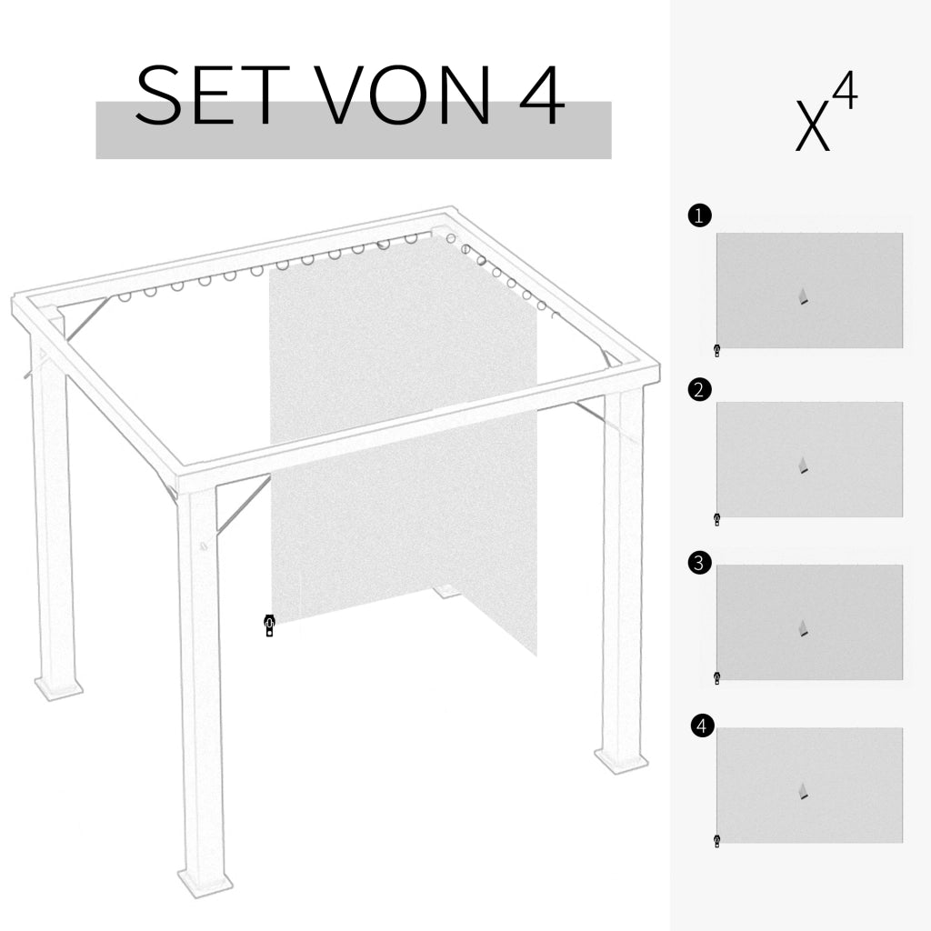 Tenda sostitutiva per gazebo 3x3m ¨C zephmum ¨C beige, robusta, doppia zip