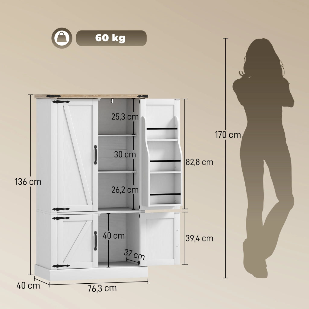 Armadio da cucina ¨C zephmum ¨C bianco 76.3x40x136 cm