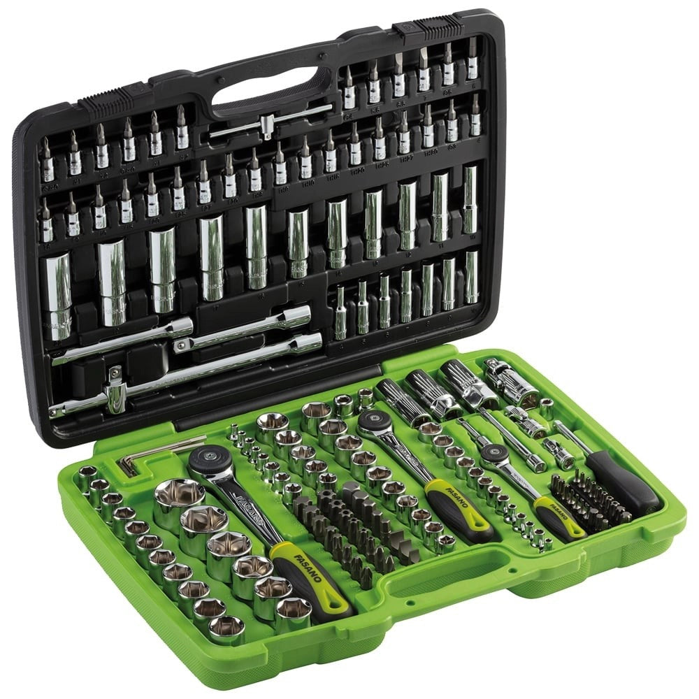 SET VALIGETTA 171 PZ UTENSILI INSERTI CHIAVI A BUSSOLA  1/4"-3/8"-1/2" FASANO FG BEST 171